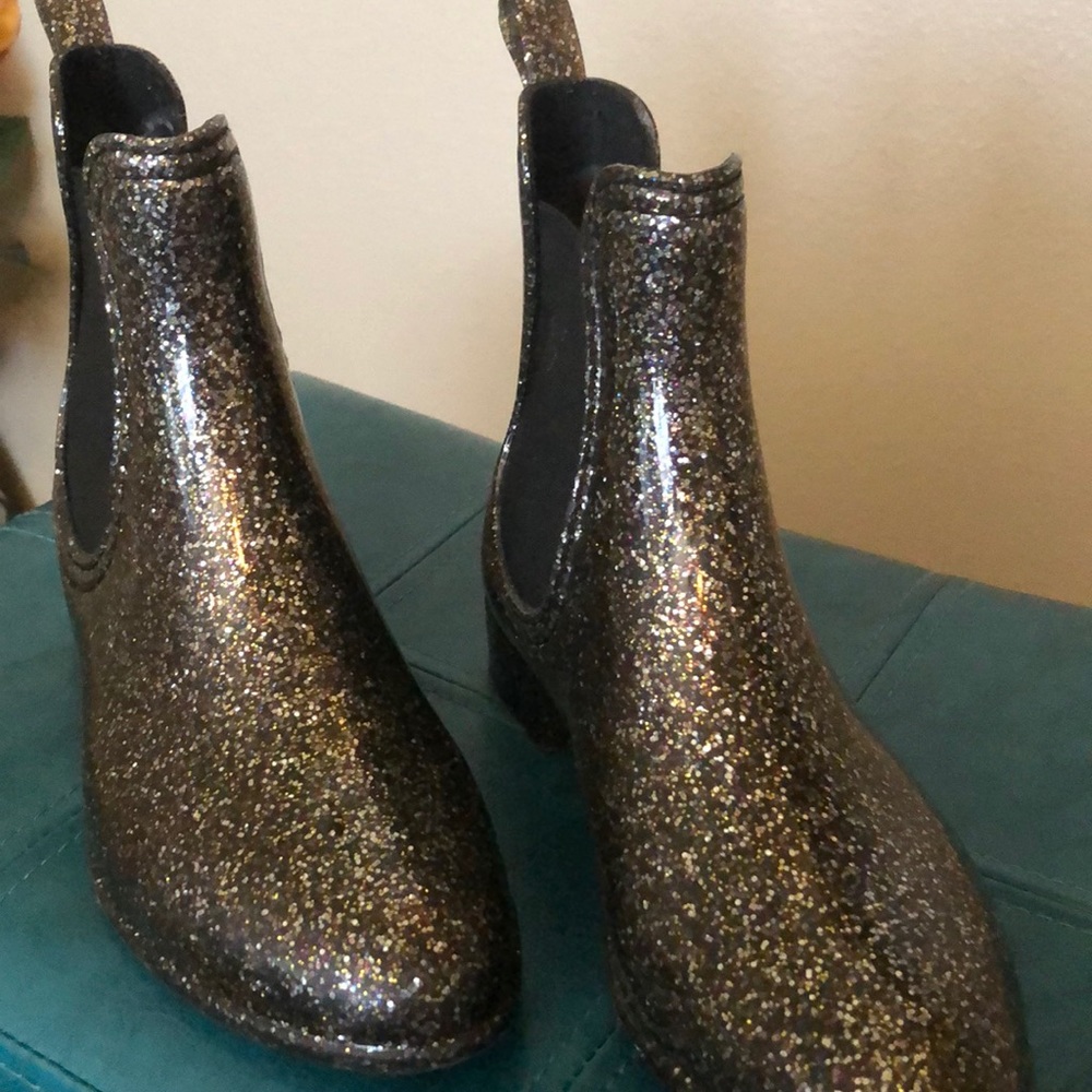 Cute glitter rain boots